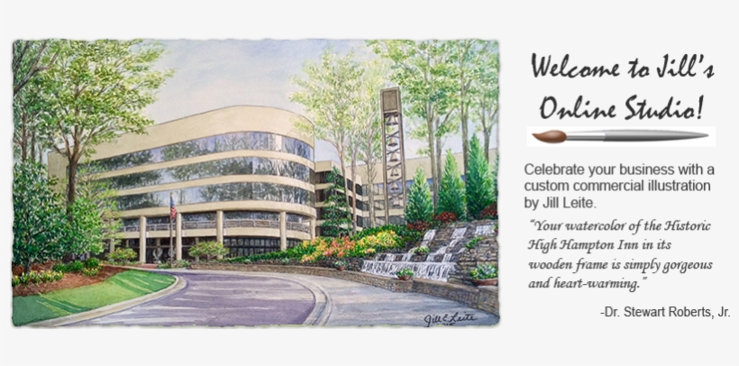Jill's Watercolor Paintings And Prints Are Widely Collected - Headquarters Of Chick Fil, transparent png download