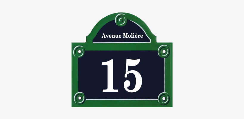 French Enamel Street Sign Of Paris - Rue Molière, Paris - France Rectangle Magnet, transparent png download