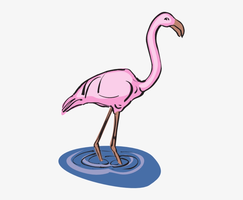 Standing In Clip Art At Clker Com - Flamingo In Water Clipart, transparent png download