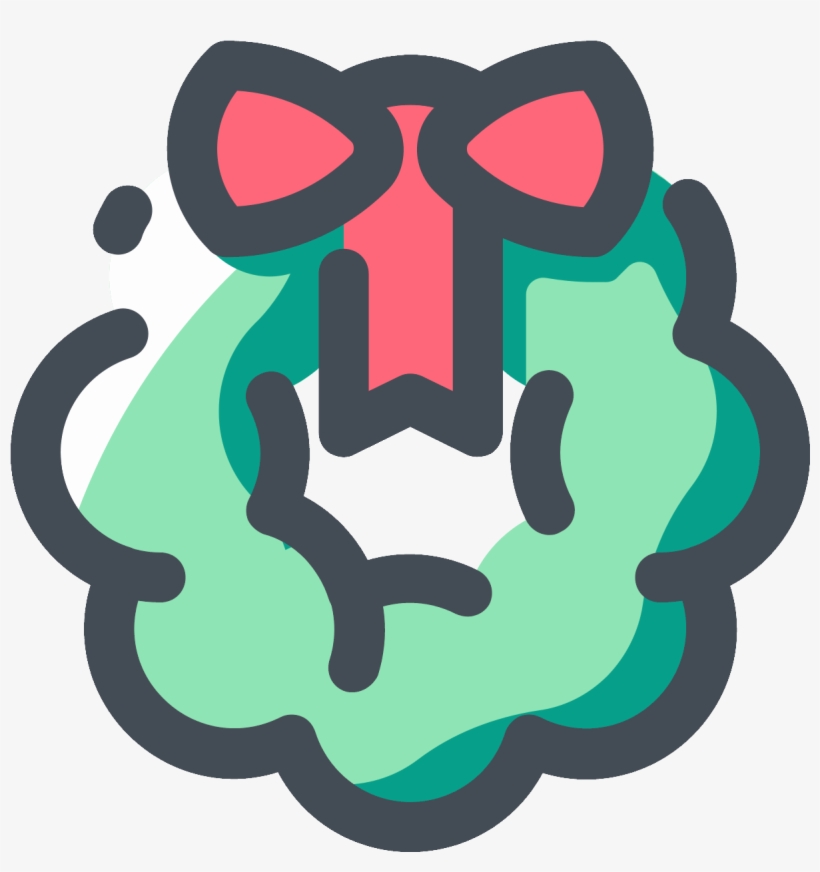 Christmas Wreath Icon - Vector Graphics, transparent png download