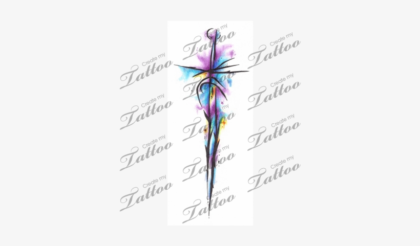 Marketplace Tattoo Watercolor Sword - Esküvői Idézet, transparent png download
