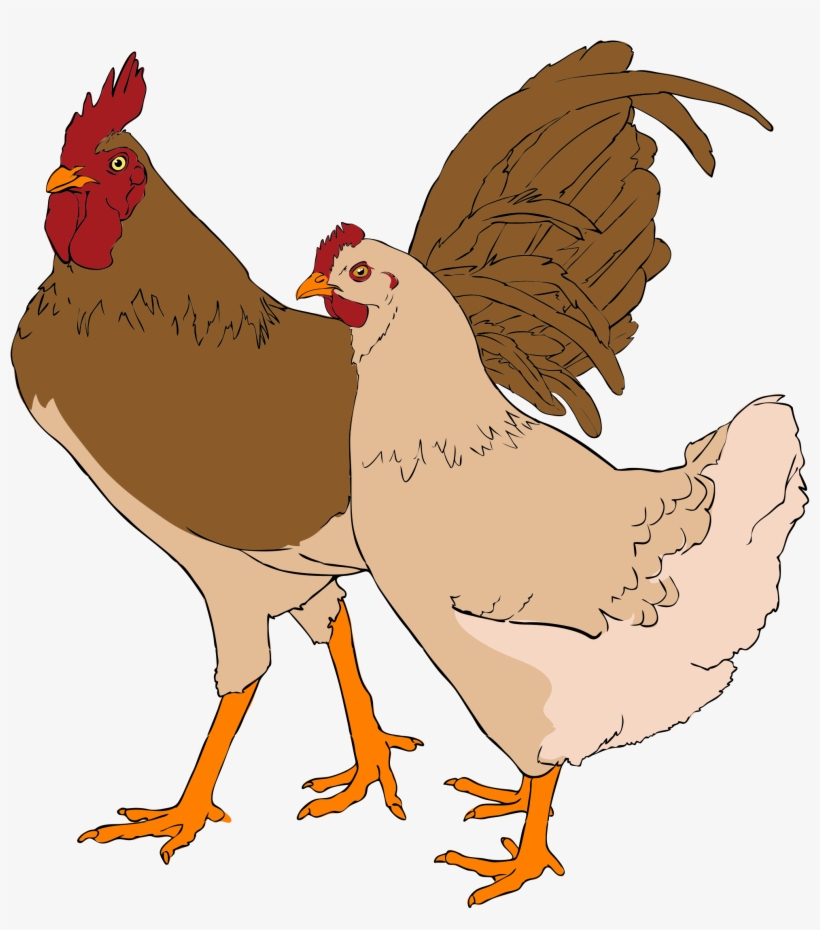 File Rooster And Svg Wikimedia Commons Open - Chicken And Rooster Clipart, transparent png download
