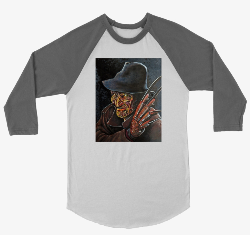 Freddy Krueger With Brimmed Hat From Nightmare On Elm - Daddy's Little Camping Buddy Raglan Tee / Camping Wilderness, transparent png download