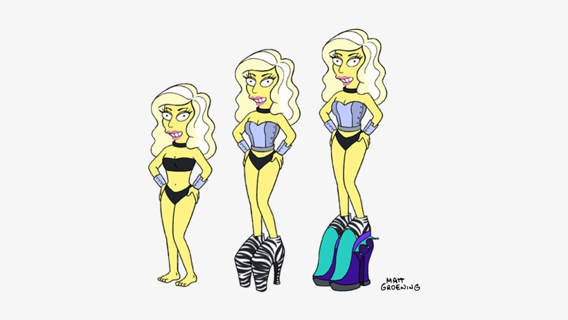 Lady Gaga Zebra Shoes Les Simpson Lady Gaga Transparent Png 576x440 Free Download On Nicepng