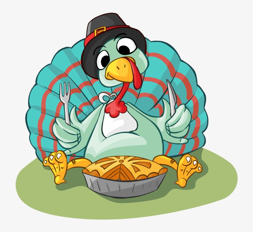 Thanksgiving Self-care Tips For Your Personal Wellness - Turkey With Fork And Knife, transparent png download