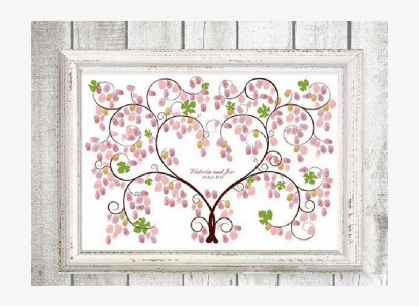 Fingerprint Canvas Wedding Fingerprint Tree, Signature - Mandydov Fingerprint Tree Thumbprint Guest Book + 4pcs, transparent png download