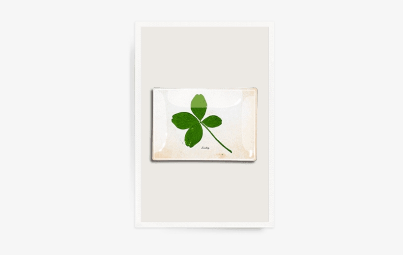 Lucky Clover Decoupage Glass Tray - Glass, transparent png download