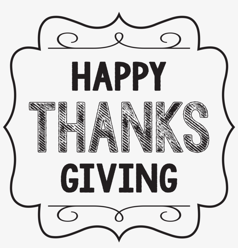 Happy Thanksgiving Black - Illustration, transparent png download