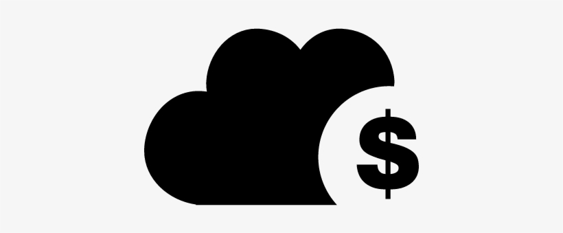 Cloud With Dollar Sign Vector - Cloud Dollar, transparent png download