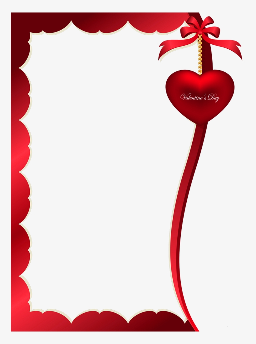 Valentines Day Decorative Ornament For Frame Png Clipart - Valentine Day Frame Png, transparent png download