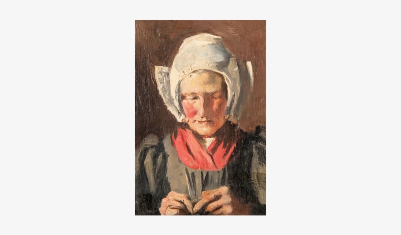A Dutch Woman Knitting - Self-portrait, transparent png download