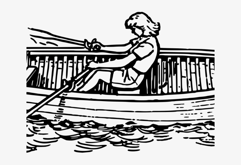 row boat clip art black and white