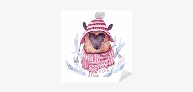 Watercolor Vector Alpaca Illustration - Watercolor Painting, transparent png download