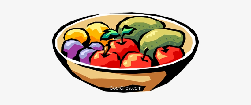 Fruit Bowl Royalty Free Vector Clip Art Illustration - Fruits And Vegetables Clip Art, transparent png download