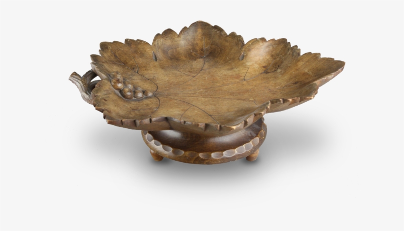 Vintage Black Forest Carved Beech Musical Fruit Bowl - Coffee Table, transparent png download