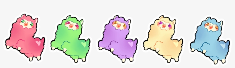 Stickers Rainbow Alpacas By Starexorcist On Deviantart Rainbow Alpacas Drawing Transparent Png 944x300 Free Download On Nicepng