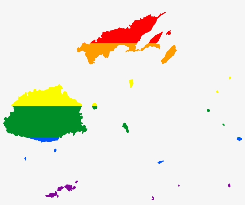 Lgbt Flag Map Of Fiji - Flag Map Of Fiji, transparent png download