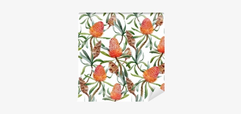 Watercolor Tropical Australian Vector Pattern Wall - Watercolor Painting, transparent png download