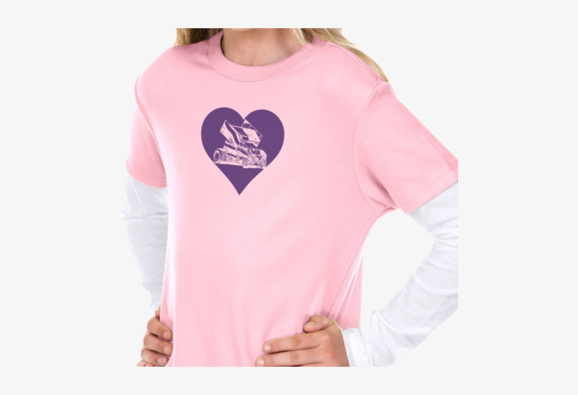 I 💜 Sprint Cars Girls Long And Short Sleeve T - Sleeve, transparent png download