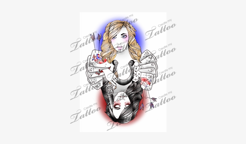 Marketplace Tattoo Pin Up And Sugar Skull - Tattoo, transparent png download