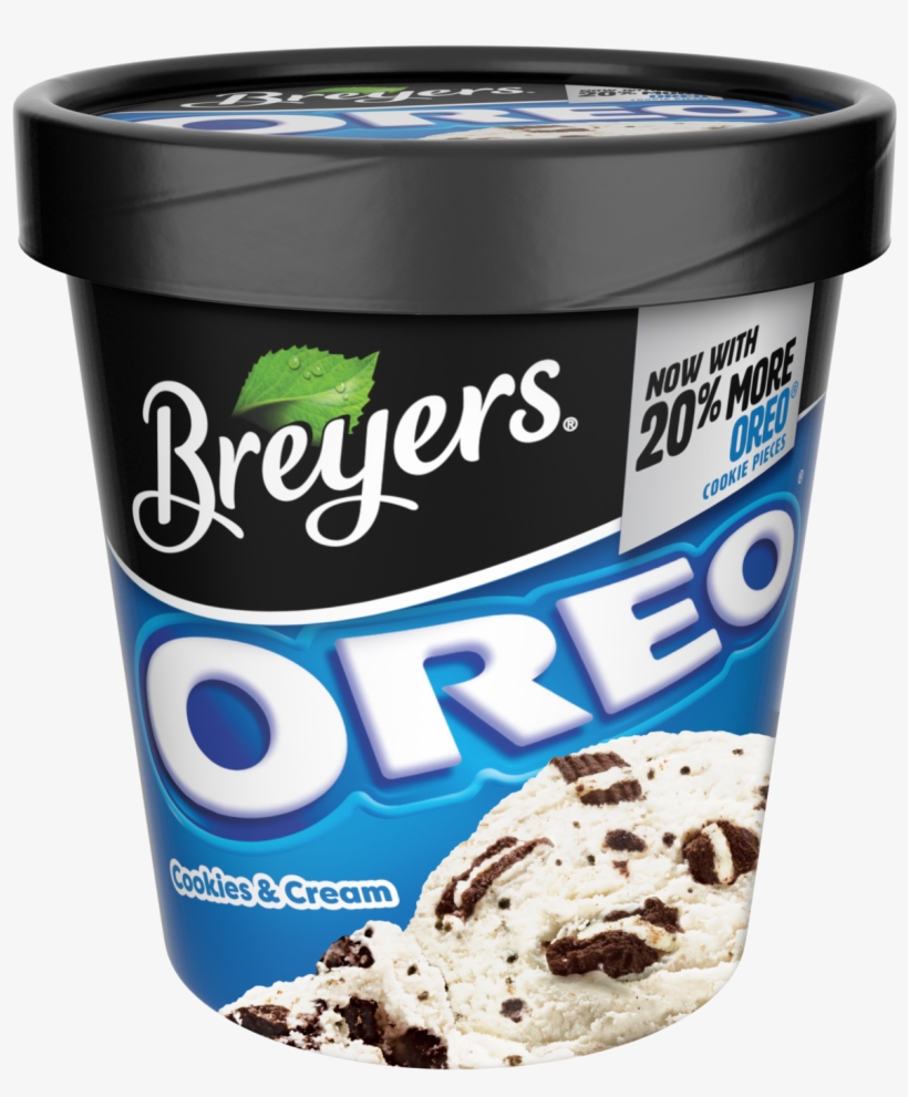 A 16 Ounce Tub Of Breyers Oreo Front Of Pack - Breyers Original Ice Cream Natural Vanilla 16 Oz, transparent png download