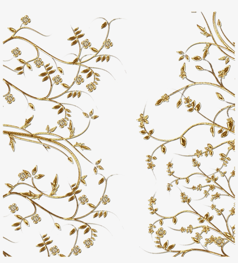 Gold Swirl Design Png Download - Gold Branch Png, transparent png download