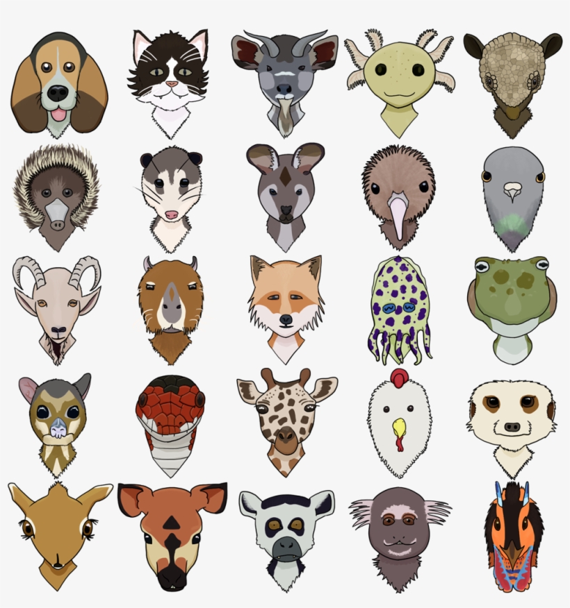 The First 25 Animal Faces/masks/whatever Are Now "done" - Cartoon, transparent png download