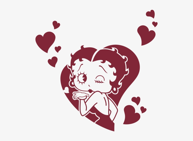 Betty Boop Corazones Vinilo Decorativo - La Auto Gear 3716r01 Betty Boop Timeless Design Kissy, transparent png download