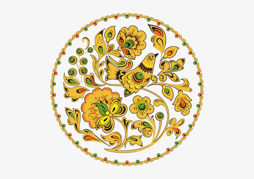 Узоры - Bird And Flower Frame Vintage Look Laptop Sleeve Case, transparent png download