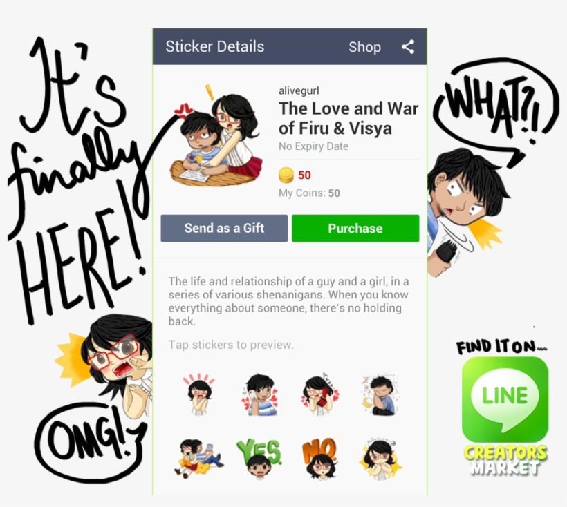 Firu & Visya Line Stickers Is Now Available - Line, transparent png download
