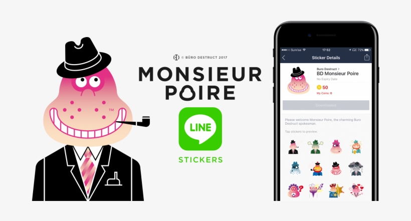 Bd Monsieur Poire Line Sticker Pack - Line, transparent png download