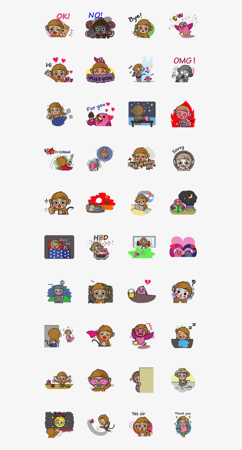 Line Stickers Set 1 ^^ - Icon, transparent png download