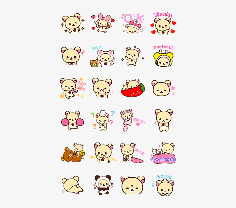 Naughty Korilakkuma - Korilakkuma Line Stickers, transparent png download