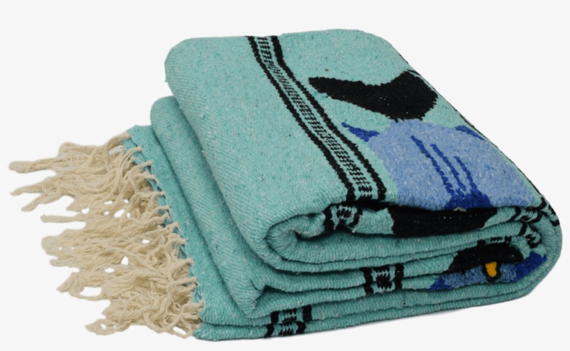 This Fish-design Yoga Blanket Is A Thick, Traditional - Wool, transparent png download