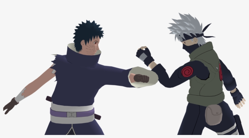 Black And White Stock Friends Clash - Obito And Kakashi Friends, transparent png download