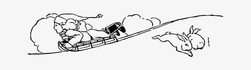 Black, White, Sledge, Snow, Sledding, Sled - Sledding, transparent png download