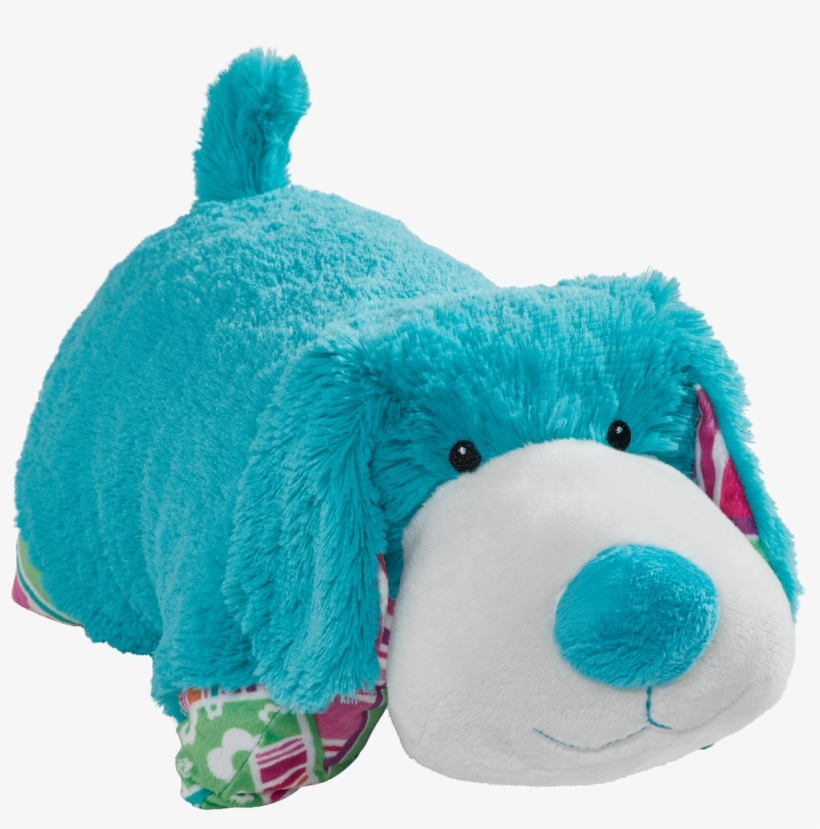Colorful Teal Puppy Pillow Pet - Pillow Pets, transparent png download