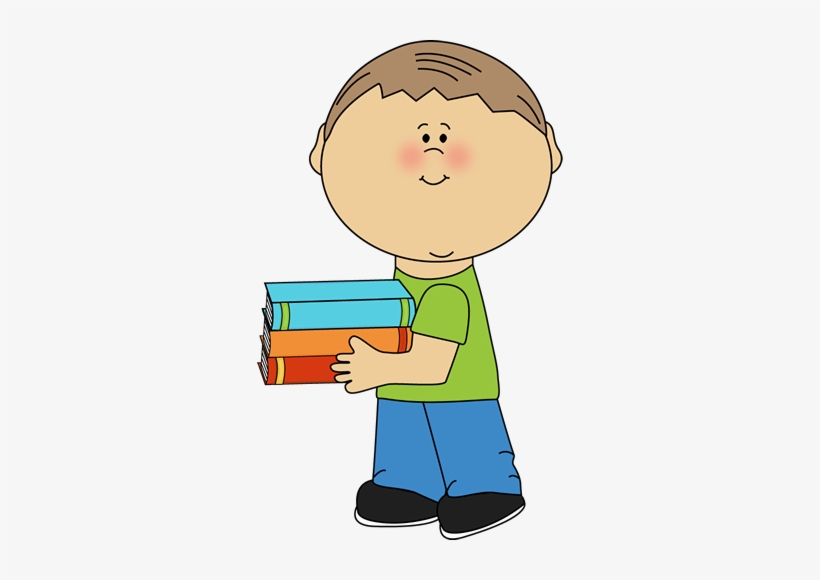 Little Boy Carrying School Books Clip Art - Boy With Football Clipart, transparent png download