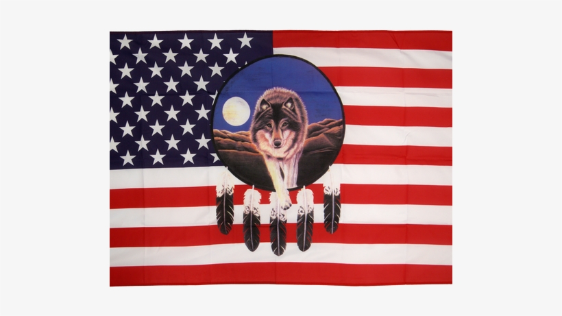 Usa Wolf - American Flag, transparent png download