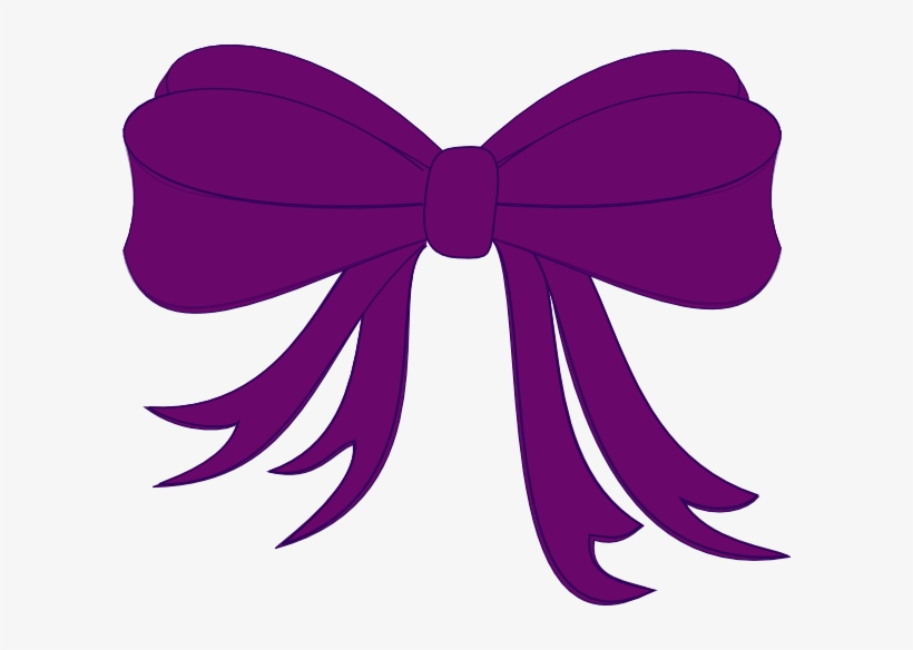 Purple Bow Clip Art At Clker - Bow Clipart, transparent png download