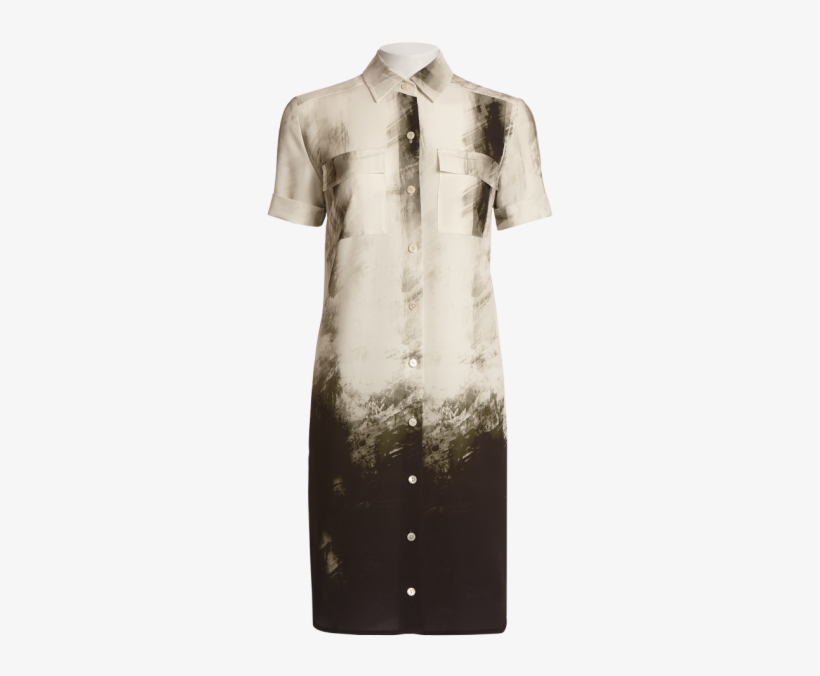 Camouflage Border Print Shirtdress - Day Dress, transparent png download