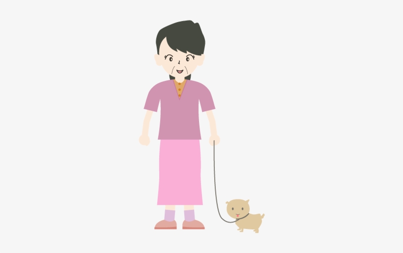 Mama Walking A Dog - Clip Art, transparent png download