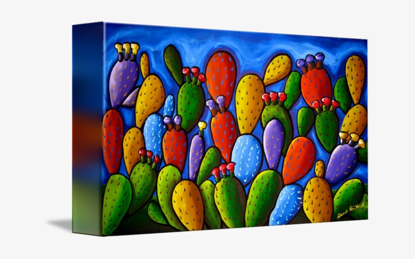 "prickly Pear Cactus" By Renie Britenbucher - Whimsical Prickly Pear Cactus, transparent png download