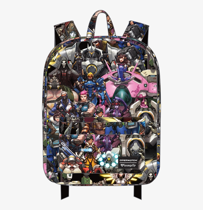 Overwatch All Over Print Backpack Apparel - All Overwatch Characters Backpack, transparent png download