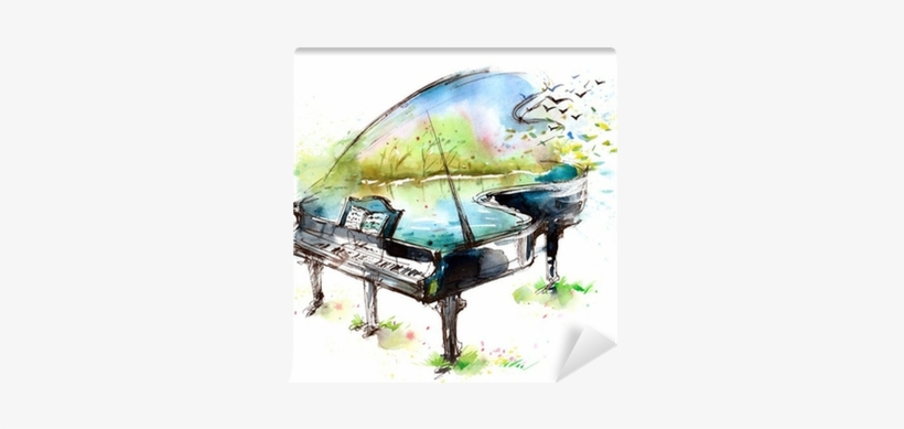 Watercolor Piano, transparent png download