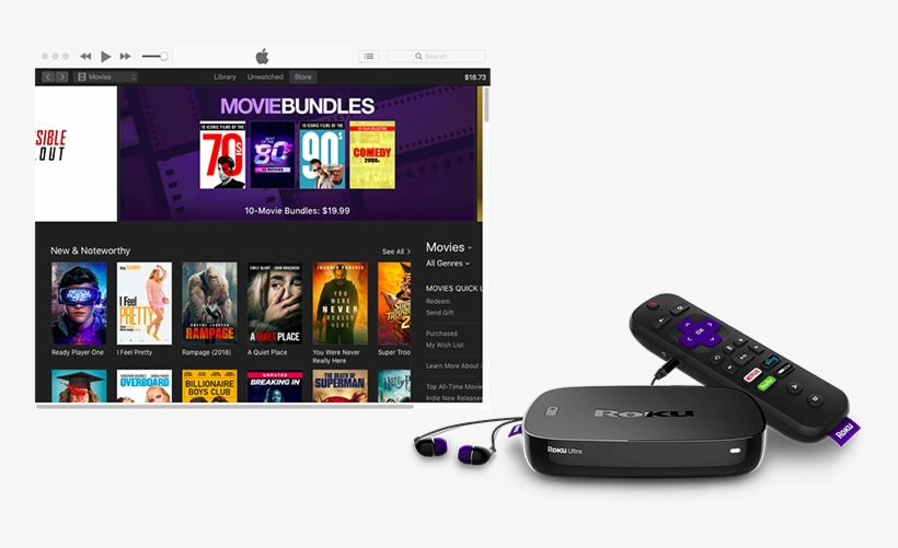 Watch Itunes Movies On Roku - Roku Ultra Streaming Player 2017 Edition, Multimedia,, transparent png download