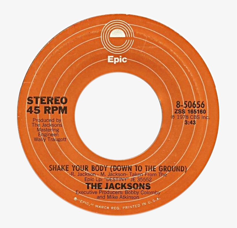 Shake Your Body By The Jacksons Us Vinyl - Jacksons Shake Your Body Down To The Ground, transparent png download