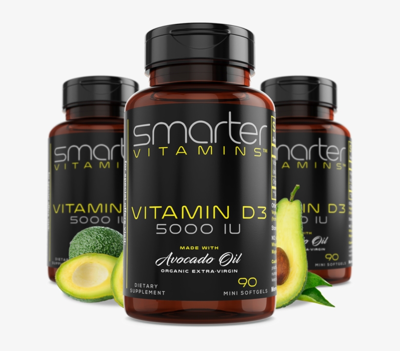 Smartervitamins Vitamin D3 5000 Iu With Organic Avocado - Vitamin D, transparent png download
