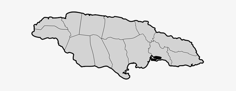 Jamaica - Black And White Map Of Jamaica, transparent png download