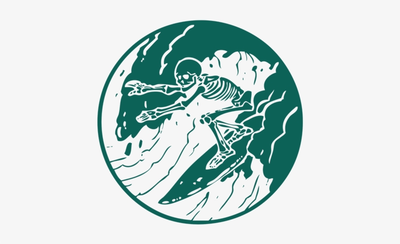 Surfing Skeleton3 - Emblem, transparent png download